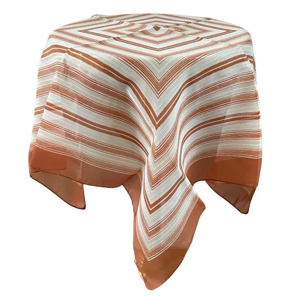 Vintage Italian Chevron Scarf RN13962 | Mod Rust Stripe Square 28” L. Vester Era